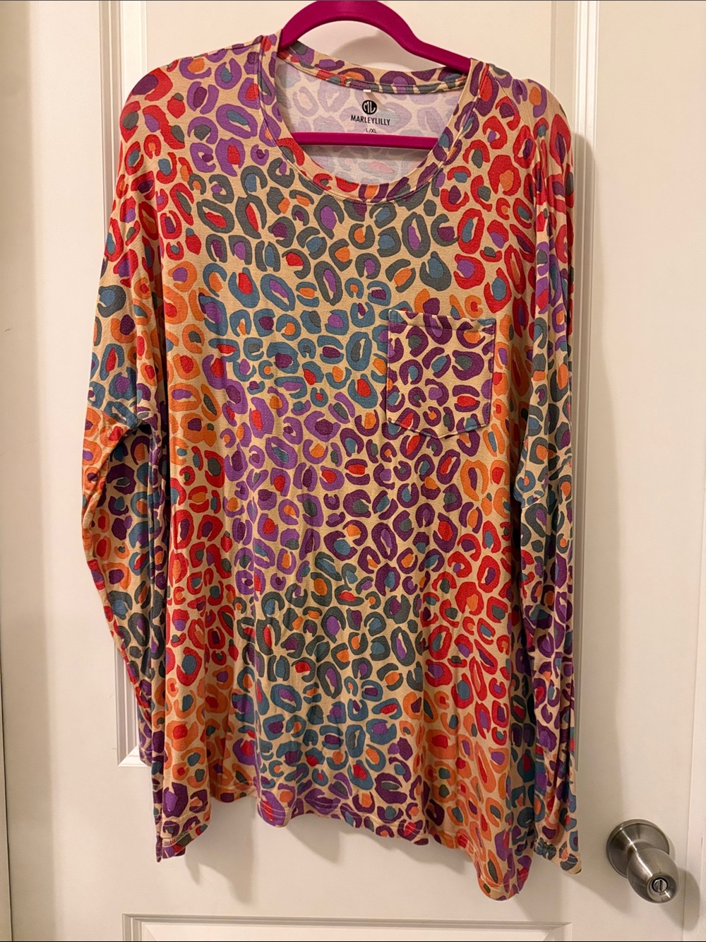 Marleylilly Multicolor Leopard Pocket Tunic - Vibrant Mix
